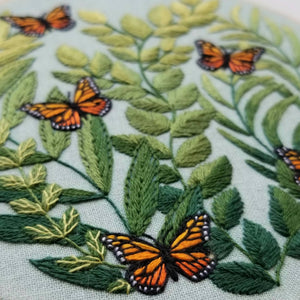 "Love Grows" butterfly hand embroidery kit