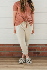 Terry Striped Pajama Bottoms