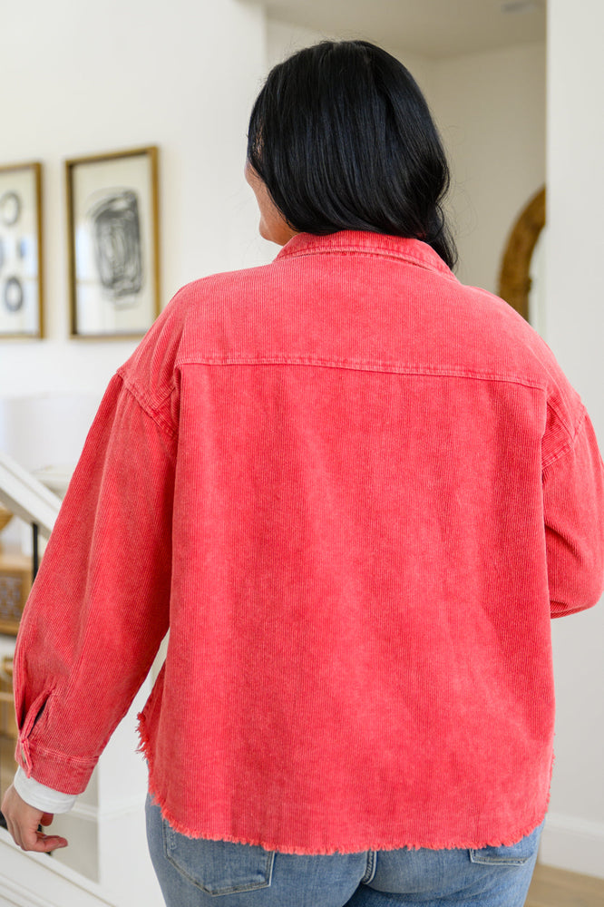 
                
                    Load image into Gallery viewer, Best Day Ever Corduroy Shacket In Red
                
            
