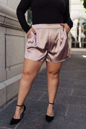 
                
                    Load image into Gallery viewer, Champagne and Roses Satin Shorts
                
            