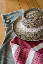 Pink Band Seagrass Hat