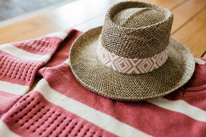 Pink Band Seagrass Hat