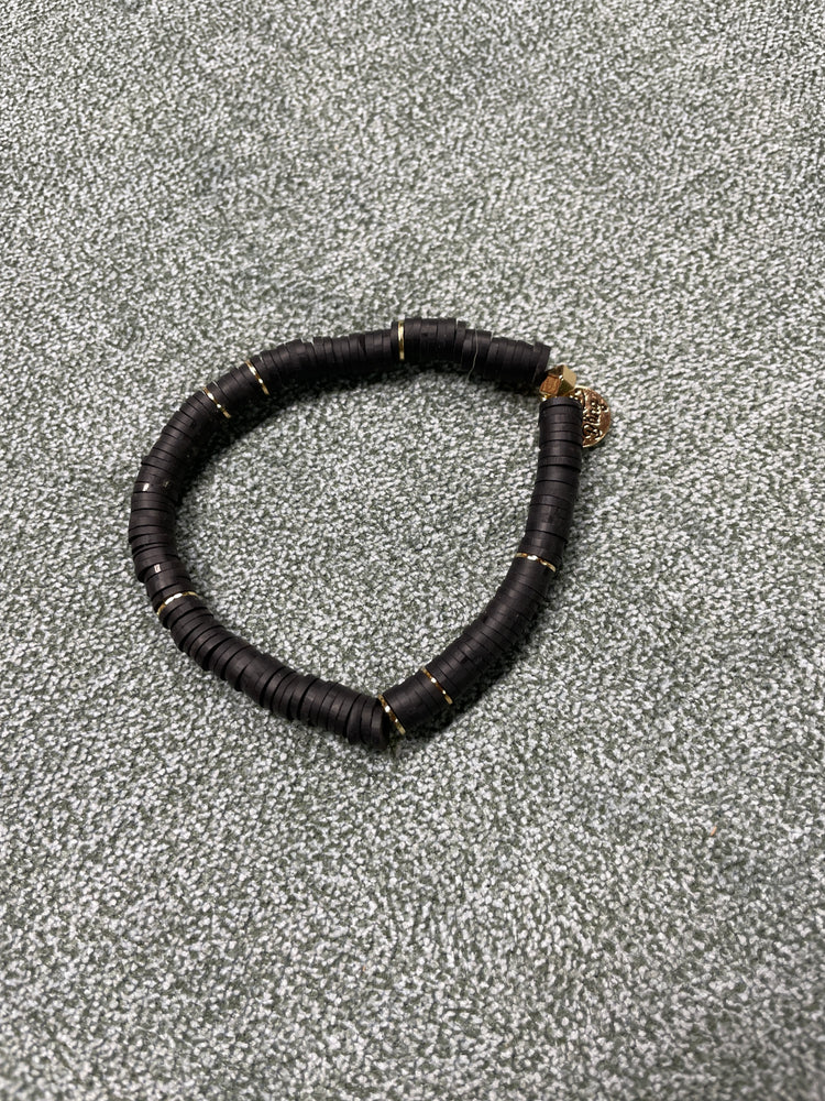 All Black Little Gold Bracelet