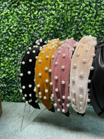 Pearl Knotted Velvet Headband