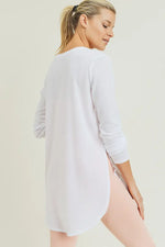 Rory Side Slit Long Sleeve - White