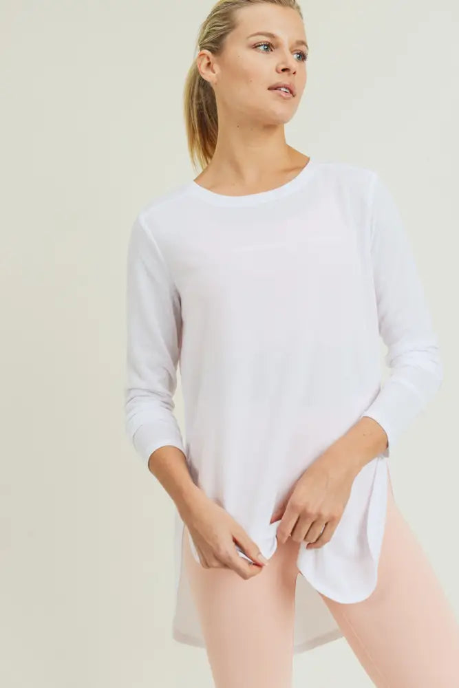 
                
                    Load image into Gallery viewer, Rory Side Slit Long Sleeve - White
                
            